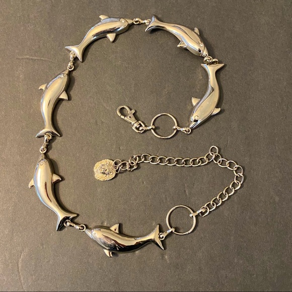 Anne Klein Accessories - Anne Klein Silver tone Vintage Dolphin chain belt